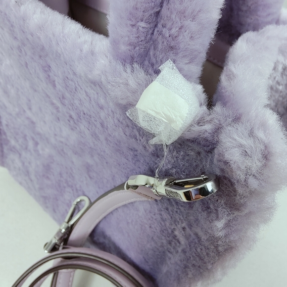 NWOT Kate Spade Ellie Lavender Purple Faux Fur Small Tote Bag - Picture 14 of 16